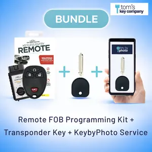 Ultimate Key Bundle DIY Car Key Replacement Kit with Keyless Entry Remote™ Programmer, Transponder Key, & Key By Photo™ Service | Chevrolet (GMRM-4RZ0RE-B111-KBP-UKB)