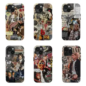 Vintage Nirvana Kurt C0bain C0llage Tough Phone Case Compatible for iPhone 17 16 15 14 13 12 11 and for Samsung S21-S25 Perfect Gift for Nirvana Fans & Rock Music Lovers