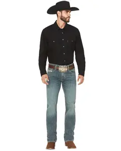 Rock & Roll Denim Men's And  Medium Vintage Wash Straight Stretch Jeans - Bm1pd07362