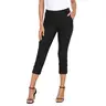 HDE Women's Basic Classy Fitted Stretch Pull-On Cropped Capri Bottoms - Mid-Rise Straight Leg, Dressy Pockets, Business Casual Office Wear