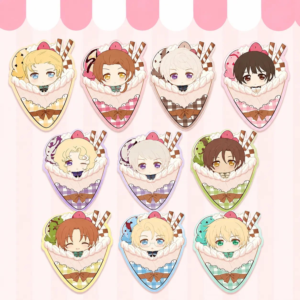 HETALIA Keychain - Romano, England, America, Italy, Russia, France, Japan, Prussia, China, Germany Crepe Acrylic Charms - Cute, Durable, And Perfect For Bags, Keys, Or Gifts. Great For Daily Use Or As Thoughtful Little Gifts For Your Friends And Yourself.