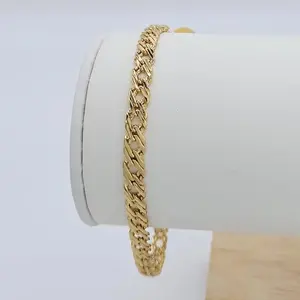 Gold Double Link Bracelet or Anklet 14k Heavy Plated Gold, High Quality, Lifetime Replacement Guarantee