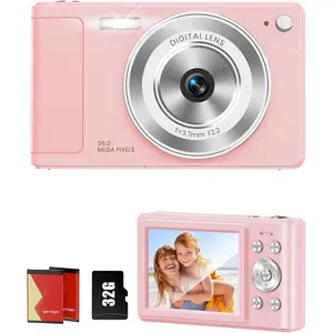 Digital Camera 56MP, FHD 1080P Point & Shoot Camera with 32GB SD Card, 2 , and Lanyard, Ideal for  & Teens, Suitable  for Girls