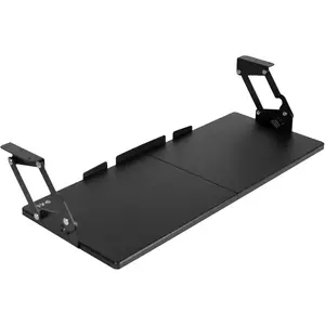 Large Under Desk 27 x 11 inch Computer Keyboard and  Tray with Swinging Height Adjustment, 12 Settings, Platform Drawer for Typing, Black, MOUNT-KB08S