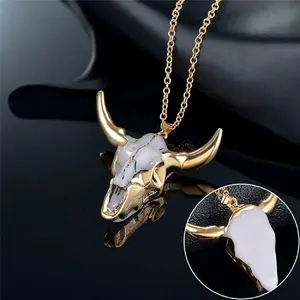 COW SKULL NECKLACE 17" Chain Western Southwestern Cattle Steer Longhorn NEW necklace boyfriend gifts