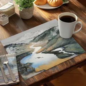 360 Stand Rectangular Polyester Placemat - 14x18 in, Mountain Scene Nature-Inspired Landscape, Coasters Home Decor, Table-Protecting Kitchen Tableware (CPPM1418XMIJCM)