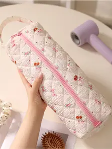 Strawberry Quilted High-Value Storage Bag, Lightweight Soft Easy Carry, Large Capacity Partition Design, Dustproof Waterproof Zip Seal