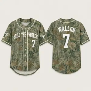 Collection #7 Camo MW Still The Problem Tour 2026 Baseball Jersey, I'm The Problem Camo Short Sleeve Shirt, Classic Button Front Style, Country Music Fan Unisex S-5XL