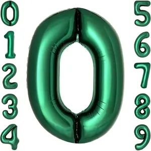 Dark Green Number 0 Balloons Large Emerald Green Number Balloons 40 Inch Jungle Safari Birthday Party Supplies Graduation Decorations Forest Green 0 Balloon