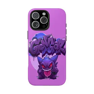 Purple Gengar Shadow Ghost Resin Keycap - Fanmade Artisan Case with iPhone 17 16 15Pro, 14, 13, 12, 11, 8, XR Mini, Pro Max, Plus & SAMSUNG GALAXY 21 S22 S23 S24 25 ULTRA PLUS Accessories Protection unisex