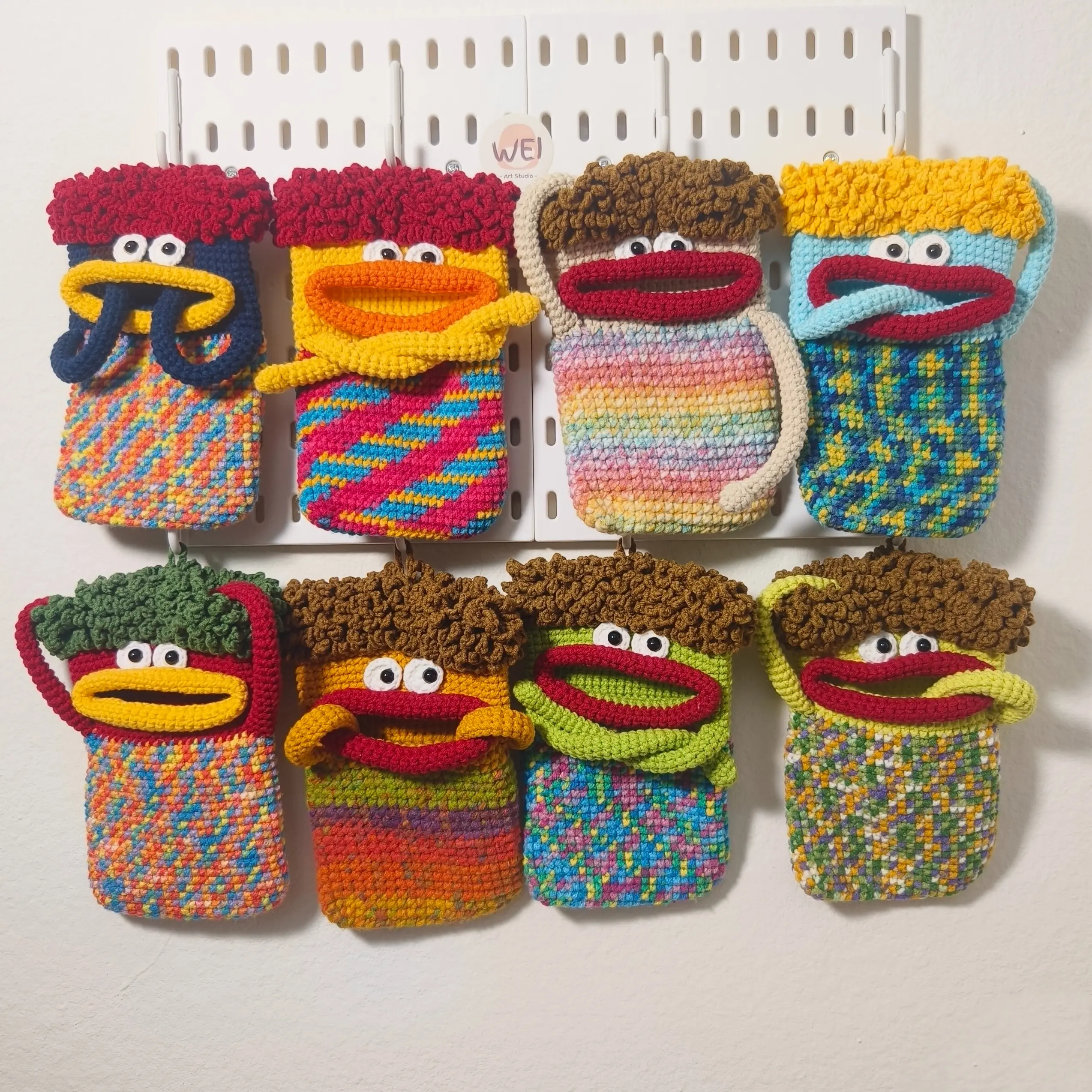 Crochet Sausage Lips/Big mouth/Sausage mouth Phone Bag,Crochet Purse Shoulder Bags, Gift for Her/Him, Special Gift, Amigurumi Purse
