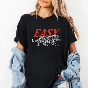 Women's Vintage Graphic Round Neck Tee, Casual Short Sleeve T-shirt for Summer, Women's Top for Daily Wear Unisex Cotton T Shirts