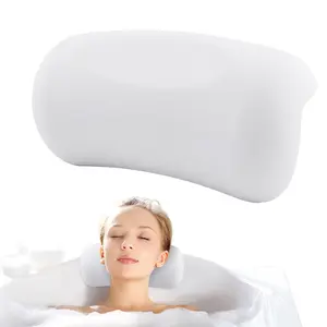 Bath Pillow for Tub - Waterproof Padded Spa Bath Pillow with Strong Non-Slip Suction Cups, Non-Slip Comfortable Design for Soaking Bathtub Cleaning Cushion