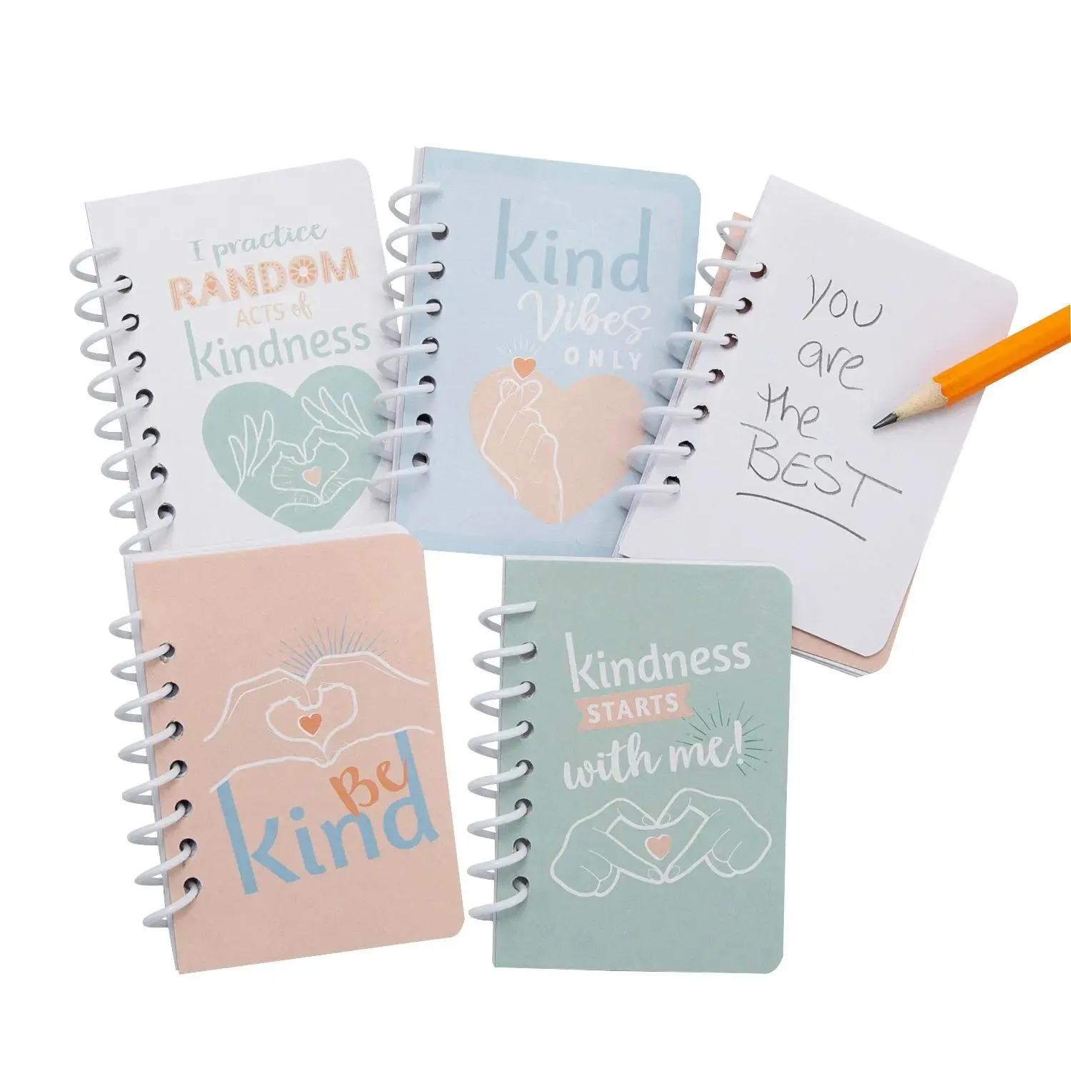 2 1/2" x 3 1/2" Mini Kindness Paper Spiral Notebooks - 24 Pc.