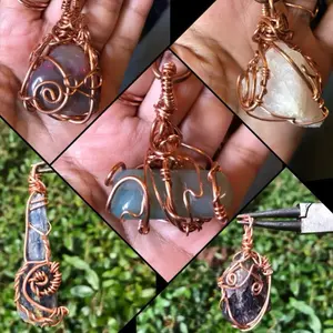 Signature Design | Copper Wire-Wrapped Crystal Pendant
