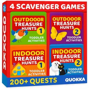 QUOKKA Scavenger Hunt Game for Toddlers 3-5 - 200 Toddler Activities Outdoor Indoor Cards Game Set