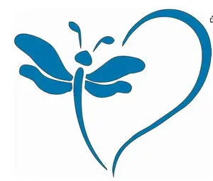 dragonfly heart big insect home decor car truck  decal sticker 5"
