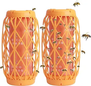 Wasp Traps Outdoor Hanging, Bee Traps for Outdoor Orange Jacket Trap, Bees Catcher Trap, Sticky Fly Bug Insect Deterrent Killer 2 Pack