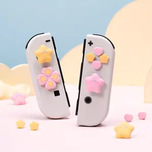 Silicone Thumb Grip Caps for Nintendo Switch/OLED - Non-Slip, Durable Joystick Covers with Cross Button Stickers - Perfect Gift Set