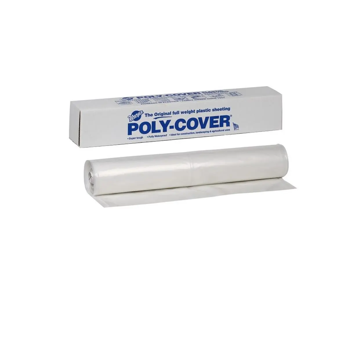 212 MAIN Tough 4 Mil Plastic Sheeting, 10' x 100' Solid Core Large Roll, 20 lbs Shelf Pack, Fully Waterproof Outdoor Cover for Snowmobiling, Construction Projects, Landscaping