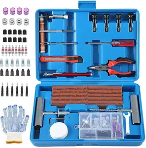 Tire Repair Kit 117pcs Heavy Duty Tire Plug Kit with Universal Tire Patch Kit to Plug Flats for Car Motorcycle Truck Tractor Trailer RV ATV