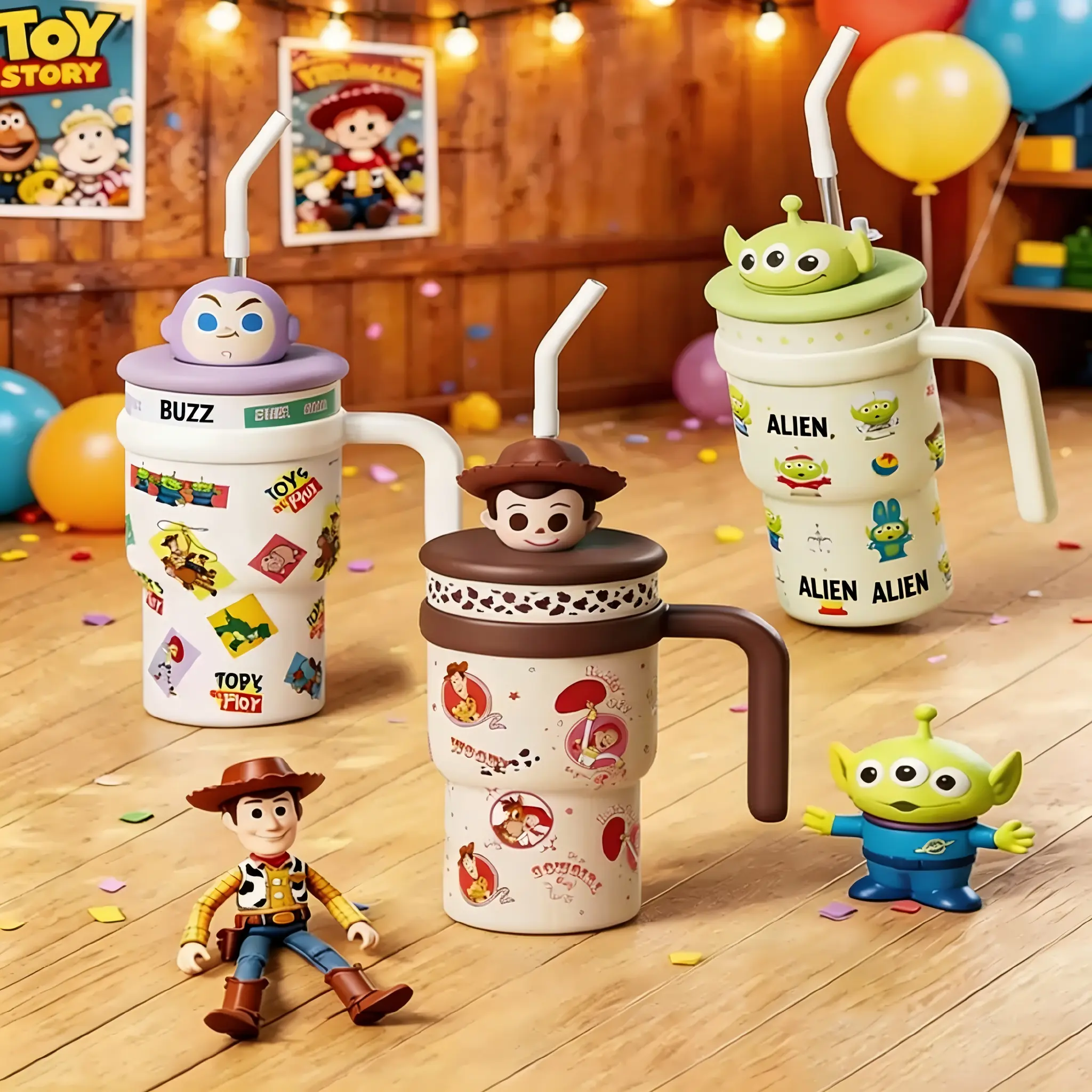 Miniso Disney Buzz Lightyear Ice Tumbler Large Capacity Toy Story Co-Branded Water Cup for Men and Women, Insulated Cup Gift, Drinkware