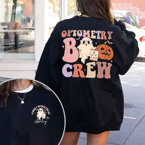 Optometry Boo Crew Halloween Sweatshirt, Halloween Optometrist Sweatshirt, Personalized Gift For Optometry Crew, Eye Doctor T Sweatshirt, Spooky Season