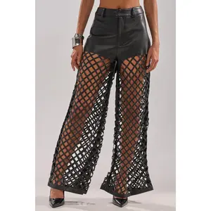 OPEN UP FAUX LEATHER TROUSER