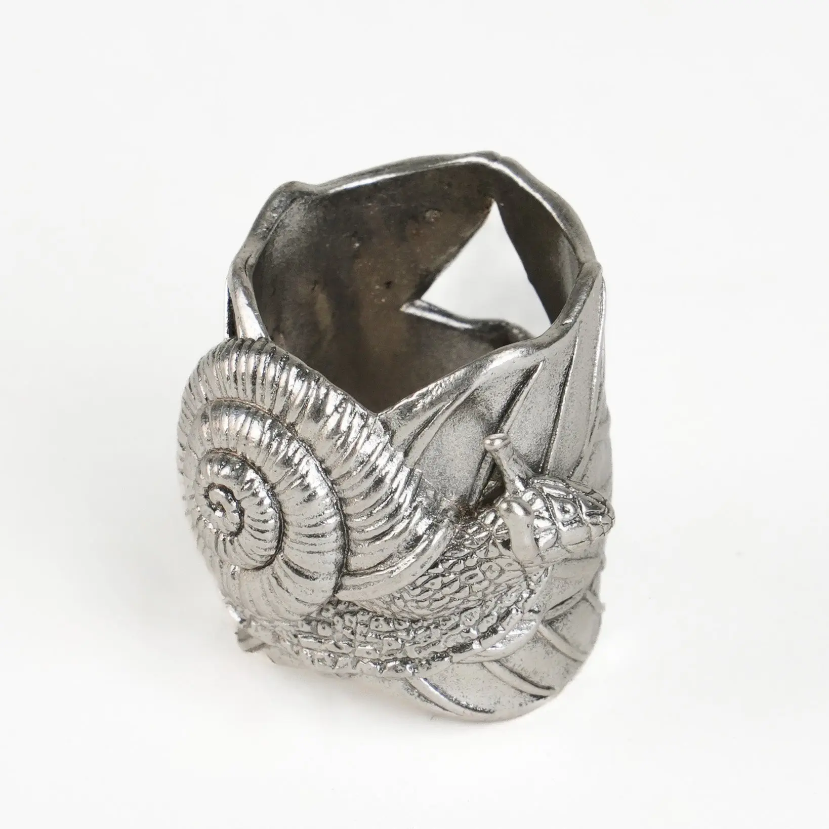 Snail Bandana Ring - Metal | Heading | Bandana Slide | Heirloom Accessory | Silver | Vintage Style | Unique | Hair Accessory | Fashion Gift