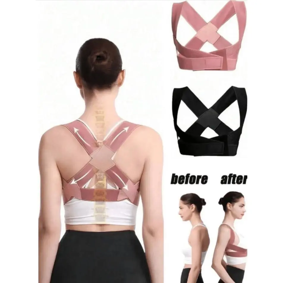 SLAYFIT Shoulder Support Brace, Fully Adjustable Back Support, Relieves Back Pain - Scoliosis, Improves Posture And Provides Lumbar Support, With Body Straps And Support Bands