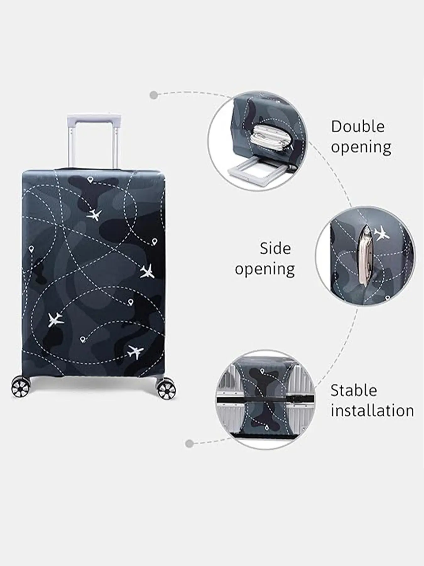 Floral & Letter Pattern Luggage Cover, Stretch Luggage Protector, Baggage Dust Case Cover, Travel Organizer for 18-32 Inch Suitcase Floral & Letter Pattern Luggage Cover, Stretch Luggage Protector, Baggage Dust Case Cover, Travel Organizer for 18-32 Inch Suitcase