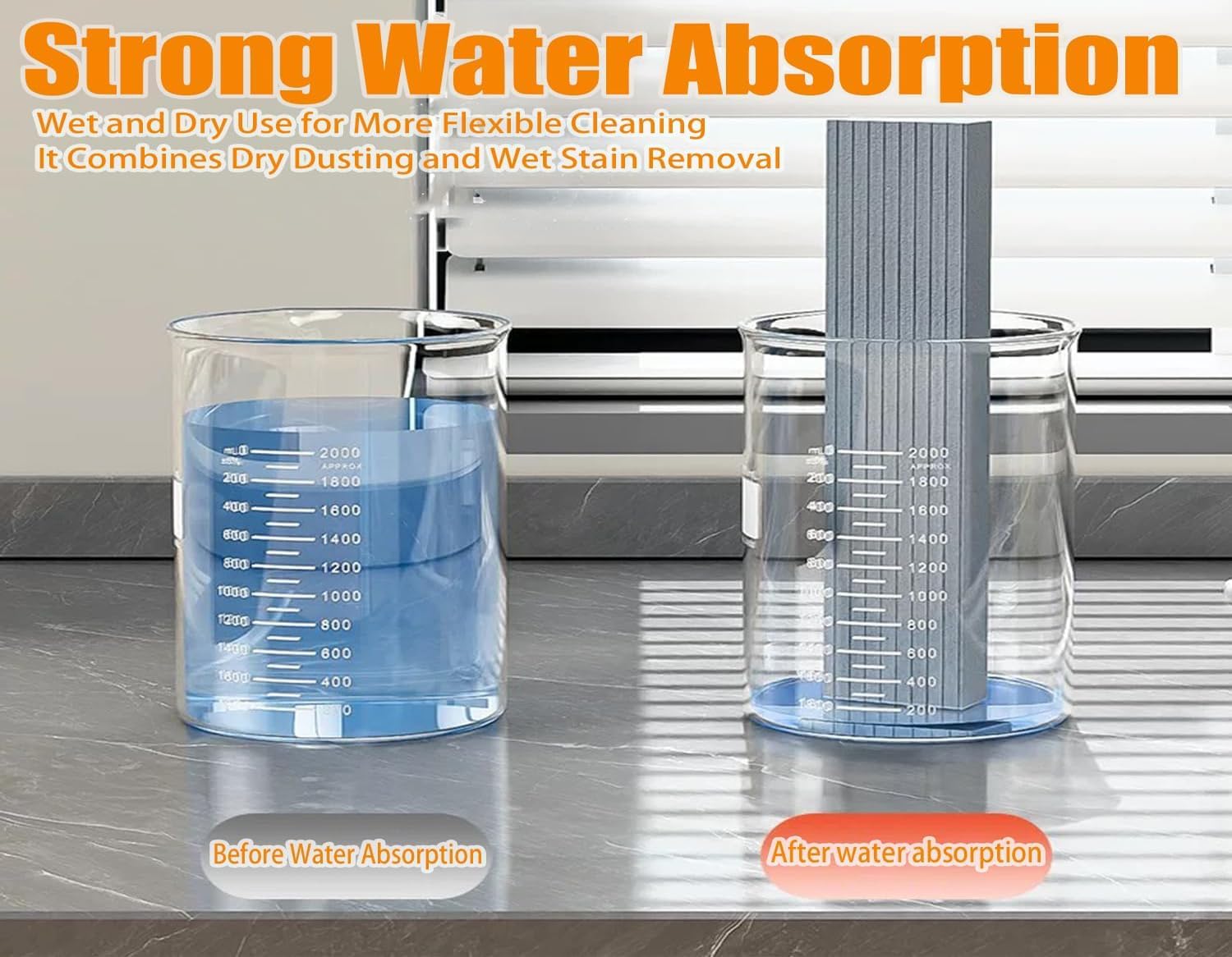 2026 New Mini Mop: Portable Self Squeezing Sponge Mop for Small Spaces, Bathroom Kitchen Desktop Glass Cleaning Gadgets, Wet & Dry Quick Clean Lightweight Compact Orange Can Stand or Hang