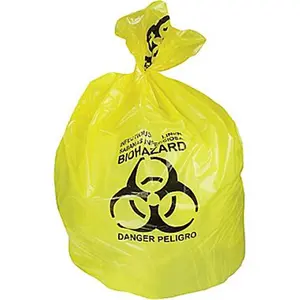 HER A6043PY 30 x 43 in. Healthcare Biohazard Can Liners, 20-30 gal, 1.3 mm Yellow