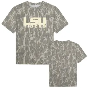 Mossy Oak Bottomland LSU Tigers, Vintage Bottomland Camo Tee, Mossy Oak Washed Out Camo Logo Tee, Mother's Day Gift, Gift For Lovers, Mother's Day Gift