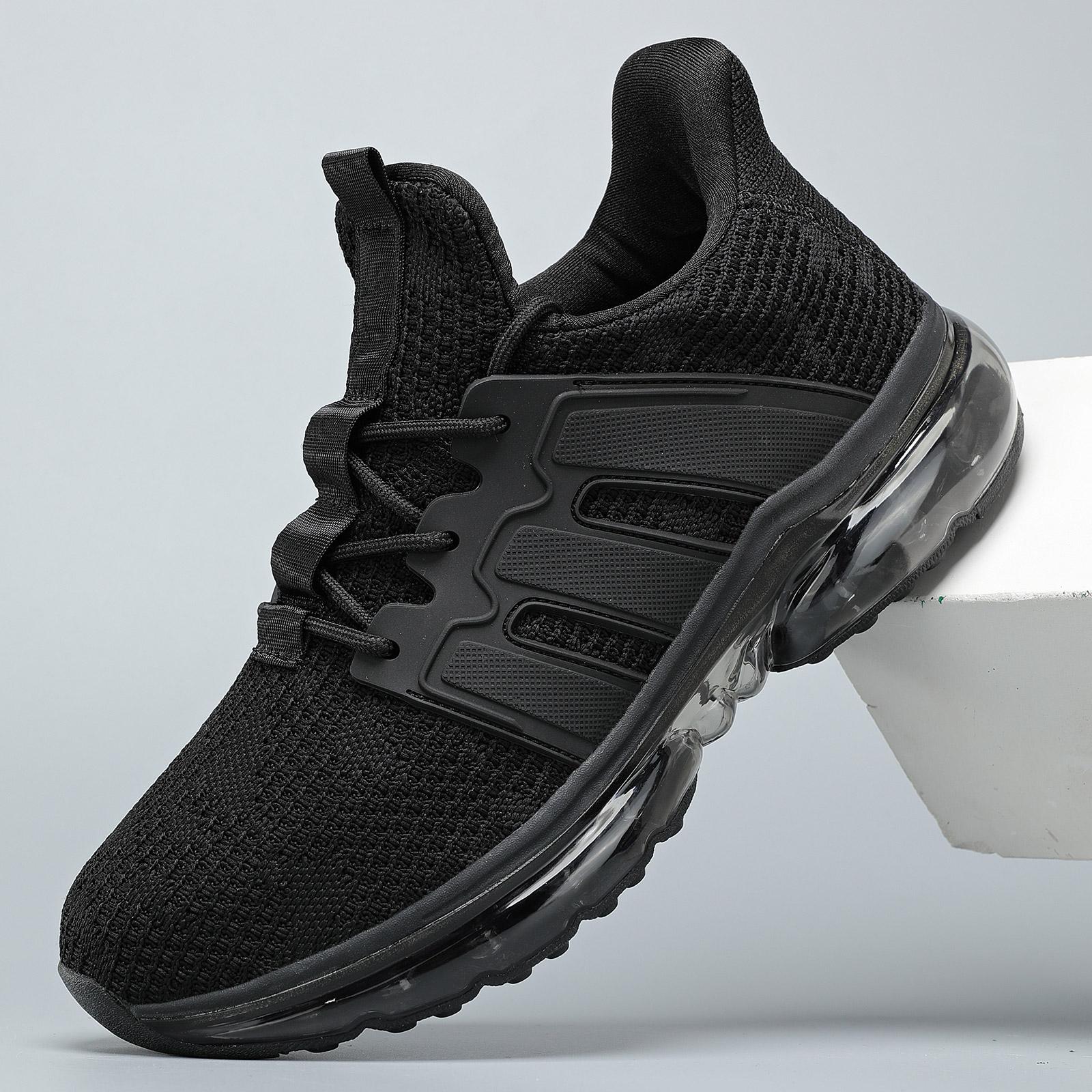 Men's Air Cushion Running Shoes - Breathable Mesh Fabric, Athletic Look, Lightweight, Non-Slip, Secure Lace-Up Sneakers for Gym & Walks, Casual Comfort, Breathable Fabric,shoes for back to school,back to school shoes