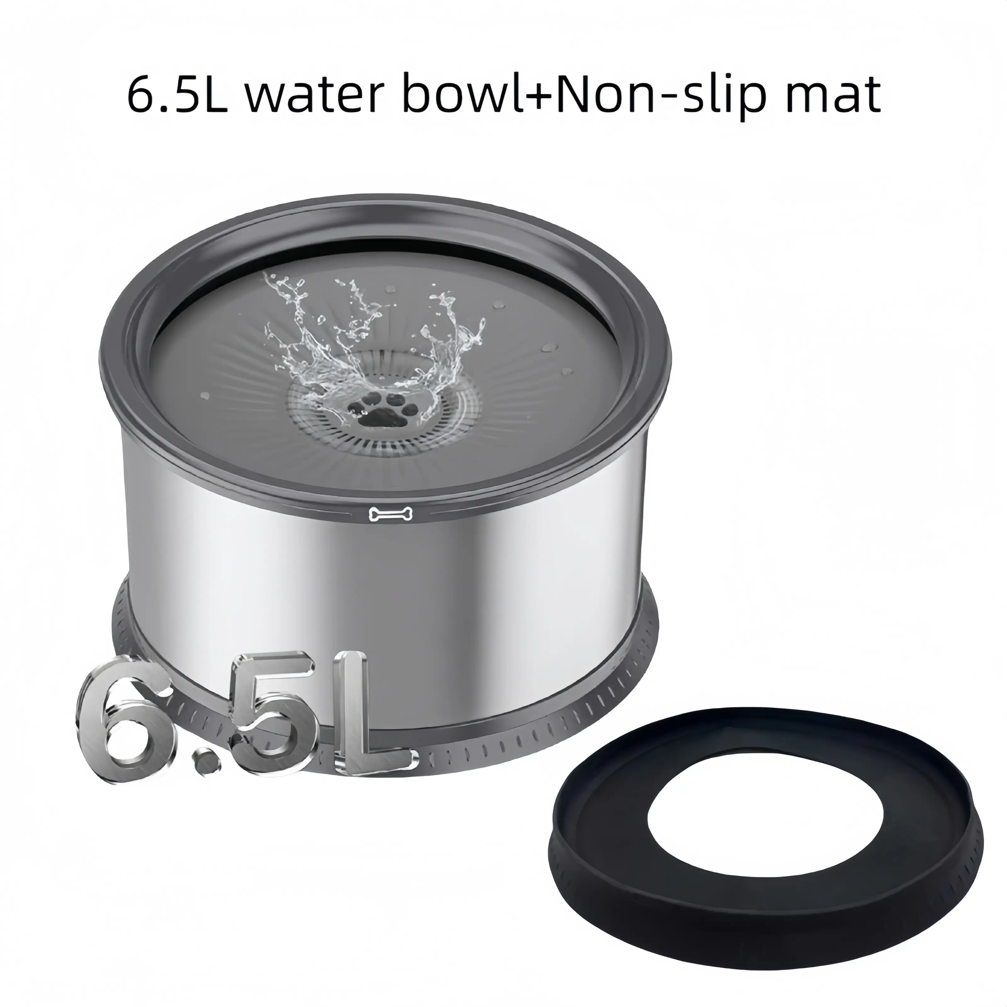 6.5L water bowl+Non-slip mat 