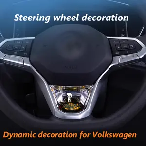Cool Dynamic Steering Wheel Decoration, Compatible with for Vw for VOLKSWAGEN Models, for VW Passat/ Passat Cc/ Jetta6/ Tiguan L/ Golf/ Id3/ 4/ 6/ Bora/ Sagitar/ T-Roc/ Tayron/ Tarek/ Talagon/ Magotan/ Lavida