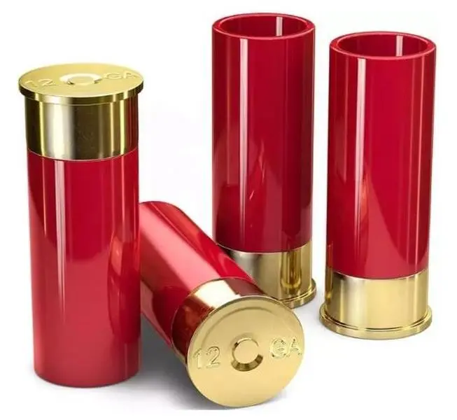 12 Gauge Shot Glasses Set of 4 1.5 oz Capacity Red and Gold Elegant Design for Parties and Special Events Drinkware Stylish