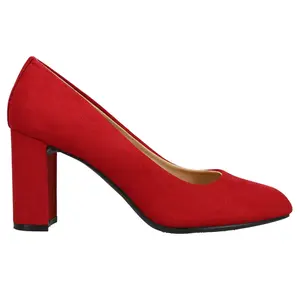 CL by Laundry Womens Lofty Block Pumps Dress Casual High Heel 3" & Up - Red
