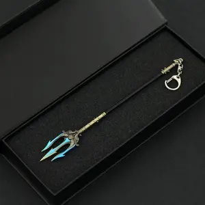 Vintage Trident Keychain, Zinc Alloy, Unique Fashion Bag Accessory, Perfect Gift for Friends, Stylish and Durable Design