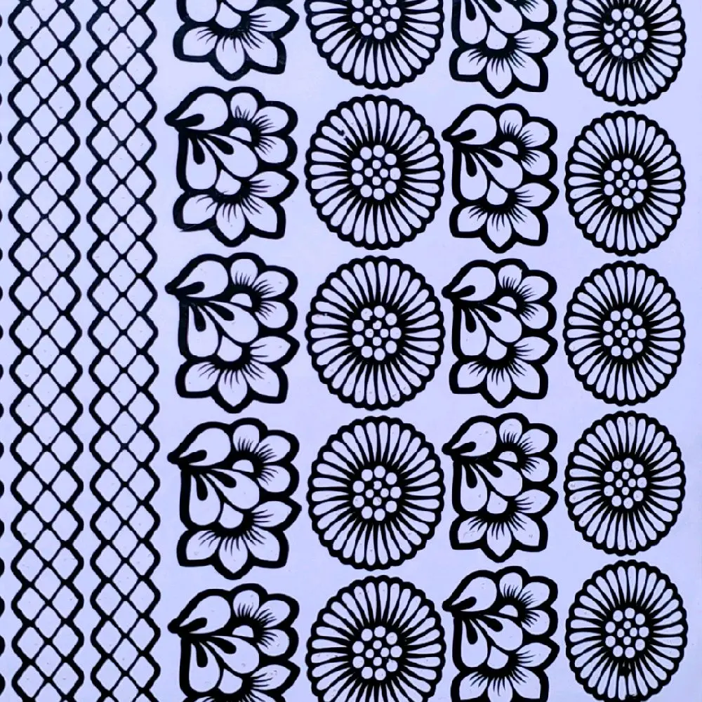 Freestyle Patttern And Strips Henna Stencil/Sticker Combo (3N1).