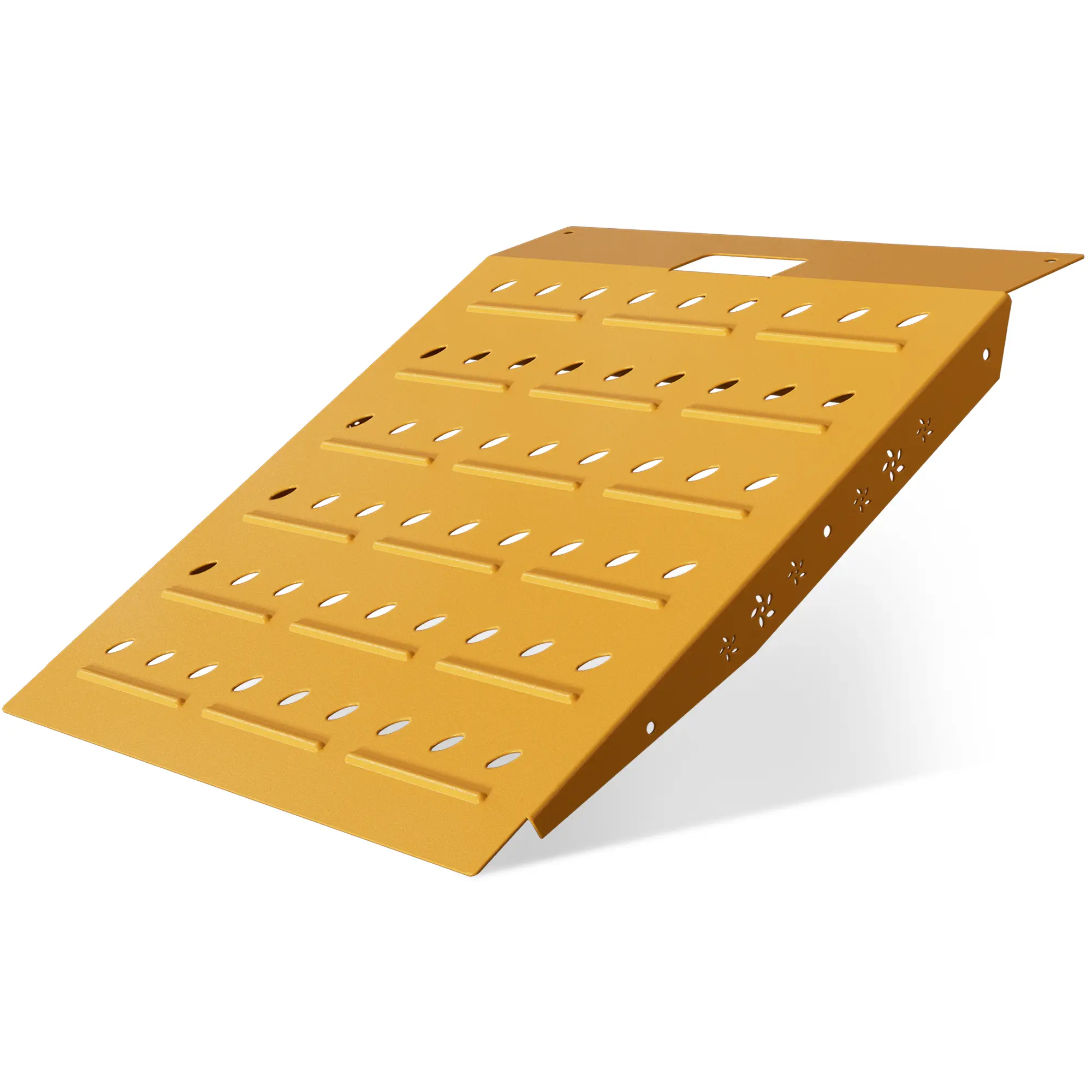 29" x 24" Shed Ramp - Yellow Loading Ramp for Riding Mower, 1 Pack Ramps for Shed，900 LB Capacity Alloy Loading Dock Ramp for Garages, Barns
