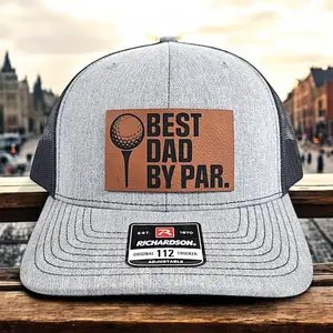 Best Dad By Par Leather Patch Hat