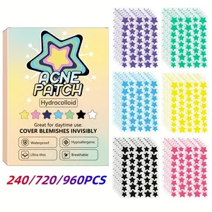 Cute Star-Shaped Hydrocolloid Acne Patch | 240/720/960pcs Invisible Daytime Blemish Cover | Waterproof Ultra-Thin Blemish Barrier Patches
