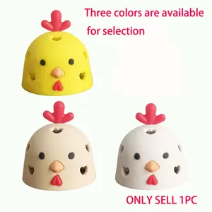 Silicone Egg Cleaning Brush, 1 Count Cute Chicken Design Egg Shaped Egg Beater, Kitchen Egg Separator, Kitchen Egg Utensils, Egg Cleaning Tool