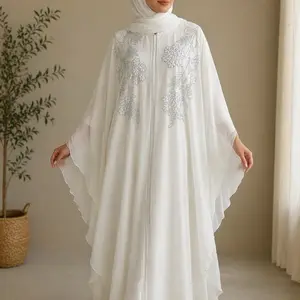 Butterfly Dubai Abaya with Matching Scarf - Premium Nida Fabric, Open-Front with Flattering Fit, Elegant and stylish women abaya