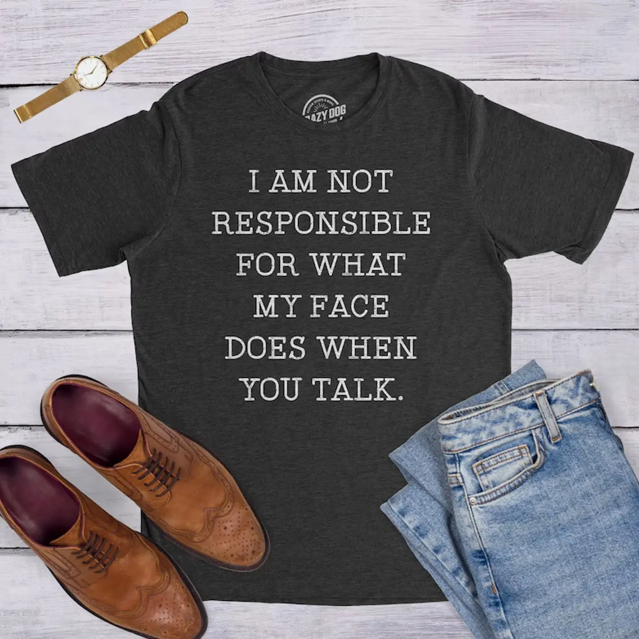 Funny Face Talk Graphic Tee, Offensive Men's T-Shirt.