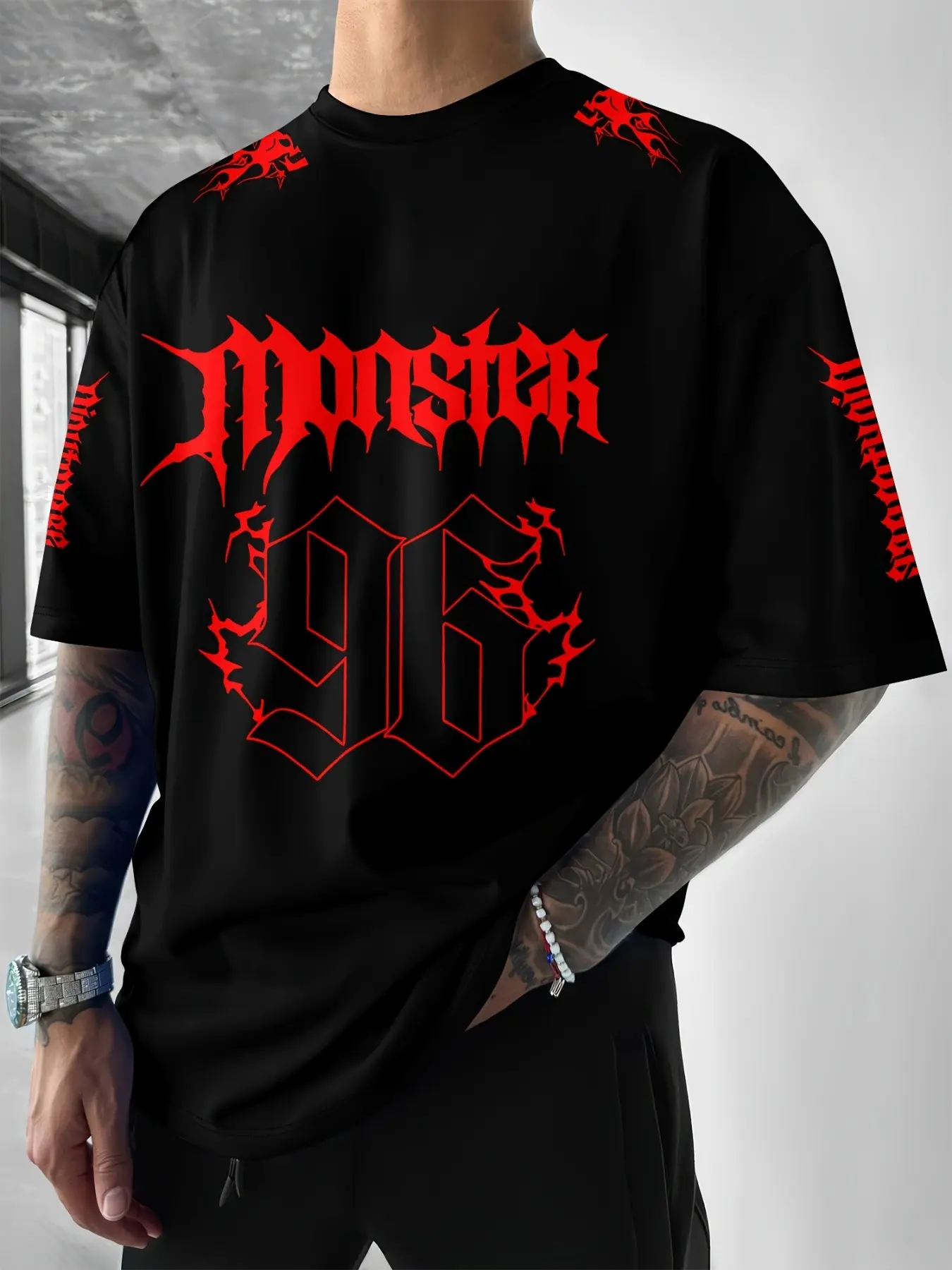 Unisex Gothic Heavy Metal Graphic Tee, Loose-Fit Baggy Short Sleeve Top, Summer Streetwear Fashion, Subculture Style Clothing