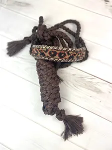 Leopard Beaded Design with Leaf Whipstitch on Nylon Muletape