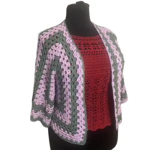 Hand-Crocheted Hexagon Cardigan Sweaters Tops Womenswear